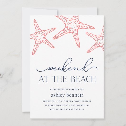 Invitation Poisson fécal de corail | Week-end à l'invitation  (Devant)