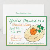 Invitation Poisson Gefilte Dîner juif du Shabbat Seder de Pâq (Devant / Derrière)