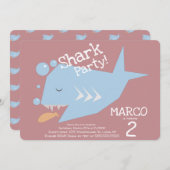 Invitation Poisson géométrique de requin mignon N'importe que (Devant / Derrière)