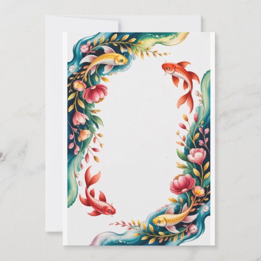 Invitation Poisson Koi Fête de Mariage Invitation (Devant)