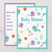 Poisson Octopus Baleines Baby shower Océan