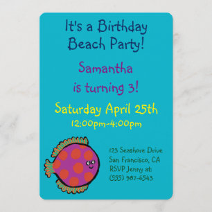 Invitation Poisson Polka-Dot rose et orange