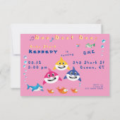 Invitation Poisson rose 🦈 1er anniversaire Fun Extraordinair (Dos)