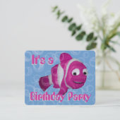 Invitation Poisson rose fête d'anniversaire (Debout devant)