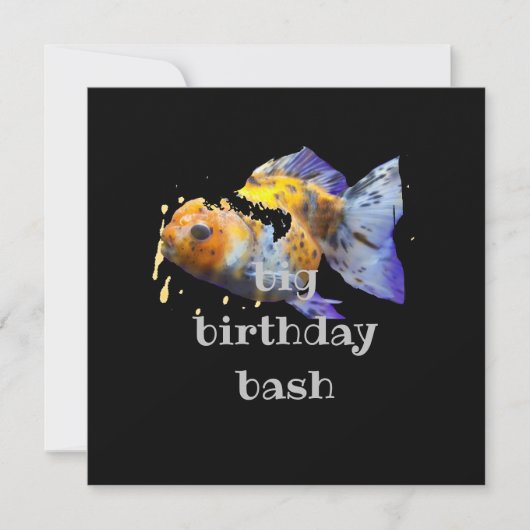 Invitation Poisson rouge abstrait Oranda/Ranchu/Lionhead (Devant)