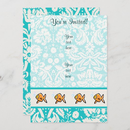 Invitation Poisson rouge ; Mignon (Devant / Derrière)