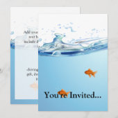 Invitation Poisson rouge sous l'aquarium aquatique (Devant / Derrière)