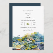 Invitation Poisson Tropical Vibrant Coral Reef Beach Mariage (Devant / Derrière)