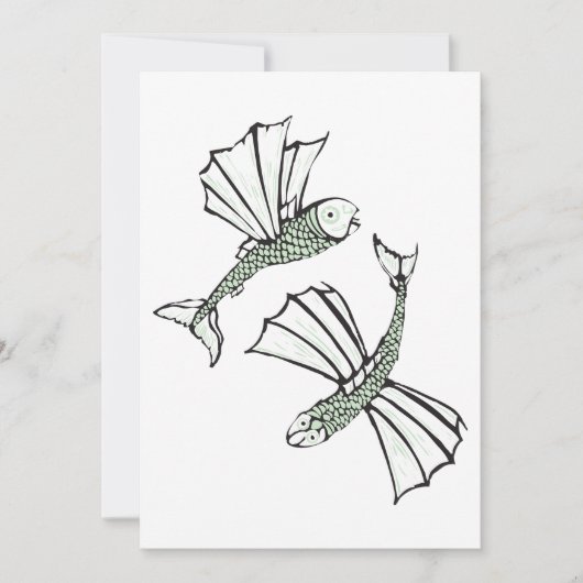Invitation Poisson volant Main Tirée Océan Créature (Devant)