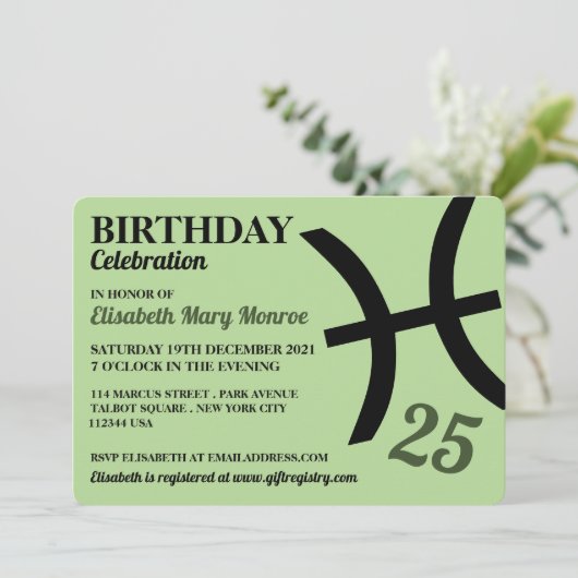 Invitation Poissons, Poisson, Signal Étoile Zodiaque, Anniver (Debout devant)