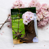 Invitation Poissons roses rustiques Western Post Mariage Brun