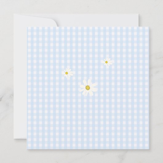 Invitation Poissons rustiques Bébé Bleu En vichy Fête des mar (Dos)