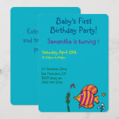 Invitation Poissons tropicaux oranges et pourpres avec des (Devant / Derrière)