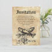 Invitation Poissons Zodiac vintages (Debout devant)