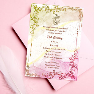 Invitation Poite Janeu Upanayanam Hindu Fil Sacré Floral