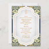 Invitation Poite Janeu Upanayanam Hindu Saint Thread Blue Gol (Devant)