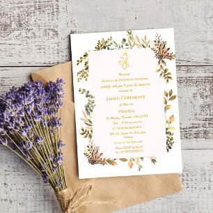 Invitation Poite Janeu Upanayanam Hindu Saint Thread Blue Gol