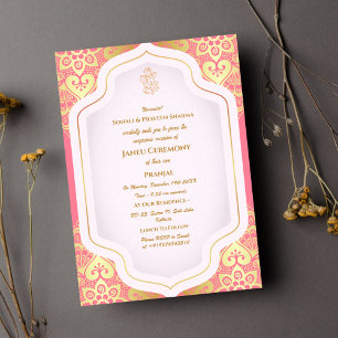 Invitation Poite Janeu Upanayanam Hindu Saint Thread Blue Gol