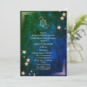 Invitation Poite Janeu Upanayanam Hindu Saint Thread Blue Gol (Debout devant)