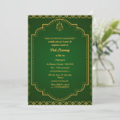 Invitation Poite Janeu Upanayanam Hindu Saint Thread Floral (Debout devant)
