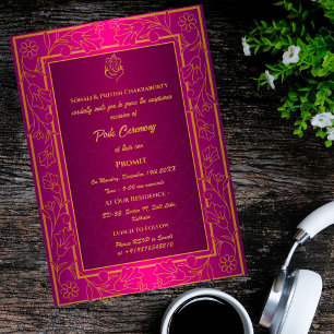 Invitation Poite Janeu Upanayanam Hindu Saint Thread Floral