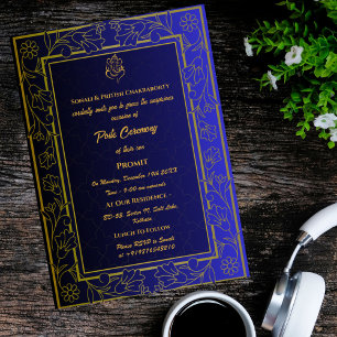 Invitation Poite Janeu Upanayanam Hindu Saint Thread Floral