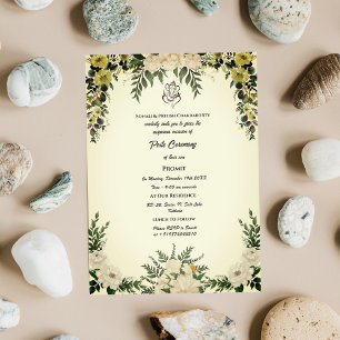 Invitation Poite Janeu Upanayanam Hindu Saint Thread Floral