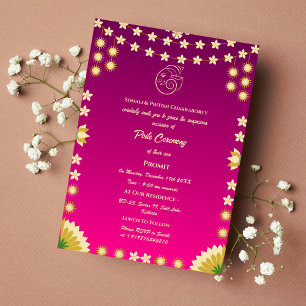 Invitation Poite Janeu Upanayanam Hindu Saint Thread Floral