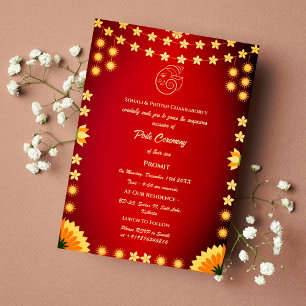 Invitation Poite Janeu Upanayanam Hindu Saint Thread Floral