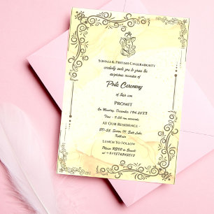 Invitation Poite Janeu Upanayanam Hindu Saint Thread Floral