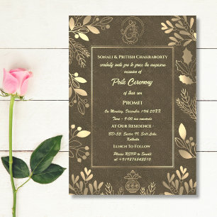 Invitation Poite Janeu Upanayanam Hindu Saint Thread Floral