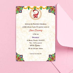 Invitation Poite Janeu Upanayanam Hindu Saint Thread Papillon