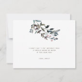 Invitation Poitrine de jardin Dusty Blue Floral Bridesmaid (Dos)