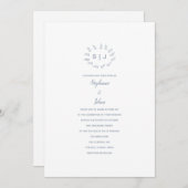 Invitation Poitrine feutrée bleu Dusty Custom Simple Mariage  (Devant / Derrière)