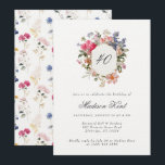 Invitation Poitrine florale peinte fête du 40e anniversaire<br><div class="desc">Célébrez son 40e anniversaire en style avec ces élégantes invitations de fête d'anniversaire, avec une crête d'aquarelle florale de style peint et une police de calligraphie sophistiquée. Parfait pour une soirée d'été ou une fête d'anniversaire de jardin, ce design intemporel a été créé avec un 40ème anniversaire en tête, mais...</div>