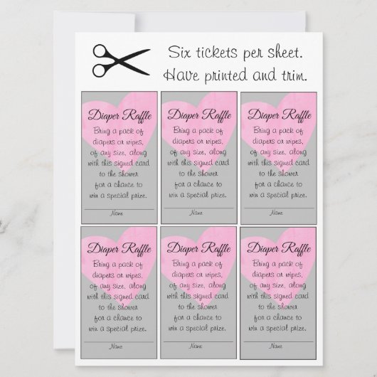 Invitation Poitrine rose Raffle Petit Baby shower fille (Devant)