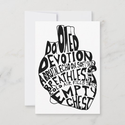 Invitation poitrine vide : coeur anatomique (Devant)