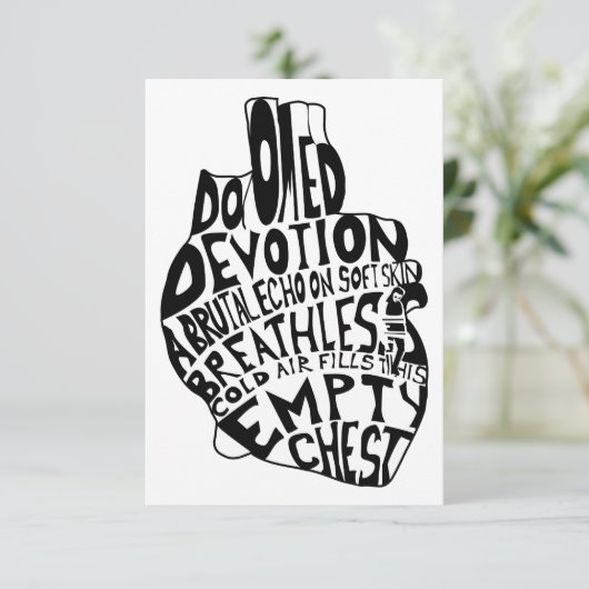 Invitation poitrine vide : coeur anatomique (Debout devant)