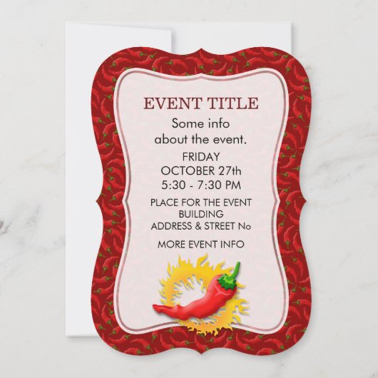 Invitation Poivre avec flamme (Dos)