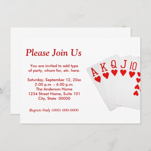 Invitation Poker (Devant / Derrière)