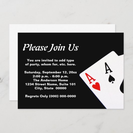 Invitation Poker (Devant / Derrière)
