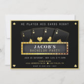 Invitation Poker Aces Gold et Black Bachelor Party (Devant)