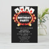 Invitation Poker Casino Playing card 63e anniversaire invitat (Debout devant)