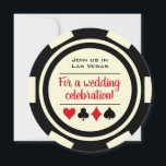 Invitation Poker Chip Black Off White Las Vegas Mariage<br><div class="desc">Éblouissez vos invités en leur envoyant ces invitations noires et crémeuses de mariage de puces de poker blanc cassé. Ils attendent avec impatience de vous rejoindre à ce mariage incontournable !</div>