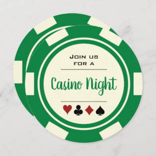 Invitation Poker Chip Green Off-White Casino Nuit Anniversair