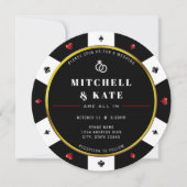 Invitation Poker Chip Tout En Mariage (Devant)