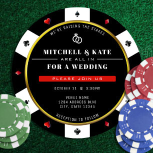 Invitation Poker Chip tout en un Mariage