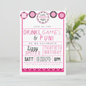 Invitation Poker de nuit pour filles Anniversaire (Debout devant)