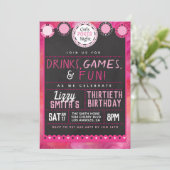 Invitation Poker de nuit pour filles Anniversaire (Debout devant)