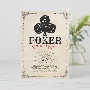 Invitation Poker Jeu Nuit Style Vintage Clubs